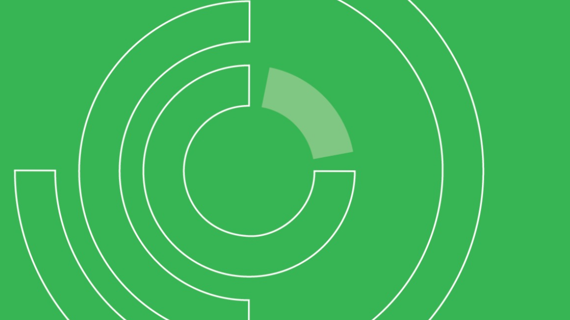 Outline of the TellFinder logo on a green background